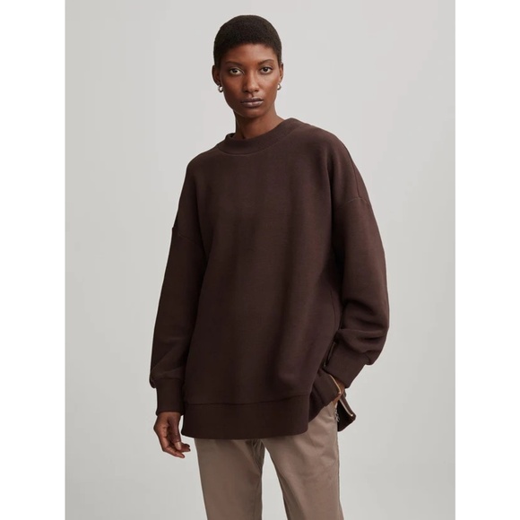 Varley Mae Boyfriend Sweat Coffee Bean - Picture 1 of 11